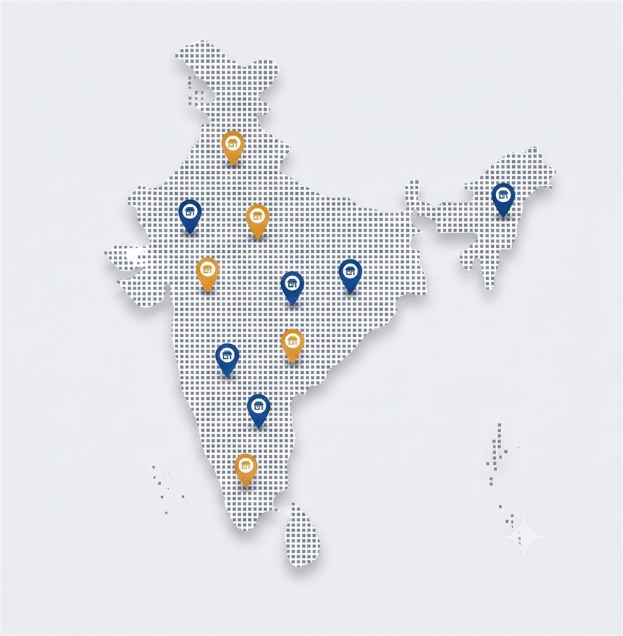 Map of Athithiworld's presence across India